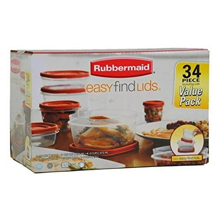 Rubbermaid Easy Find Lids 34-Piece Food Storage Set, Racer 