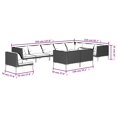 thumbnail image 4 of vidaXL 10 Piece Garden Lounge Set with Cushions Poly Rattan Dark Grey, 4 of 4