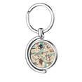 thumbnail image 1 of Ruta de viajes de turismo de Singapur Rotating keychain Metal Keyring Holder, 1 of 2