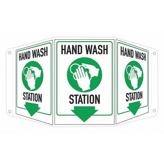 Lyle Alum Hand Wash Station Sign,10x17 1/2in LCTB-0024-NA_7x10