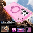 thumbnail image 6 of Magnetic Ring Stand for Samsung Galaxy S25 Ultra 2 In 1 Case, 360° Full Body Protection Built-in Screen Protector Hard Matte Clear Back Shockproof Bumper Cover for Samsung Galaxy S25 Ultra - Rose, 6 of 6