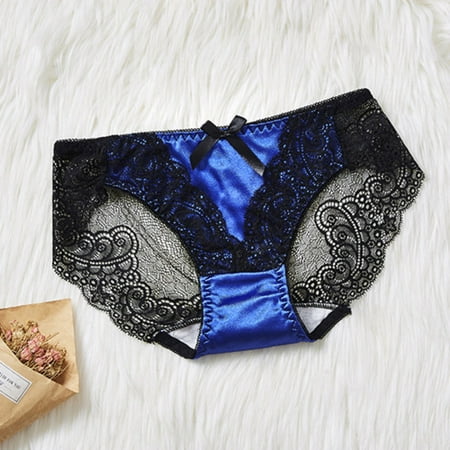

Miayilima Panties For Women Lace Underwear For Retro Satin Hollowed Out Transparent Mesh Seamless Waist Pack Triangle Pants Underwear Size XXL