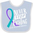 thumbnail image 3 of Inktastic Never Stop Fighting Suicide Prevention Awareness Ribbon Boys or Girls Baby Bib, 3 of 4