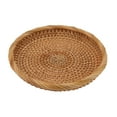 thumbnail image 3 of Natural Rattan Fruit Bowl, Round Tray for Snacks, Desserts,   Produce, 3 of 6