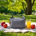 thumbnail image 4 of Lunch Bag, Collapsible Water Resistant Gray Tote, 1 Pack Lightweight Leakproof Insulated Container for Work School Picnic Travel Outdoor Use Storing Sandwiches Snacks Drinks for Adults Kids, 4 of 5