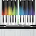 thumbnail image 2 of MKHERT Music Piano Keyboard Window Curtains Kitchen Curtain Room Bedroom Drapes Curtains 26x39 inch, 2 Piece, 2 of 3
