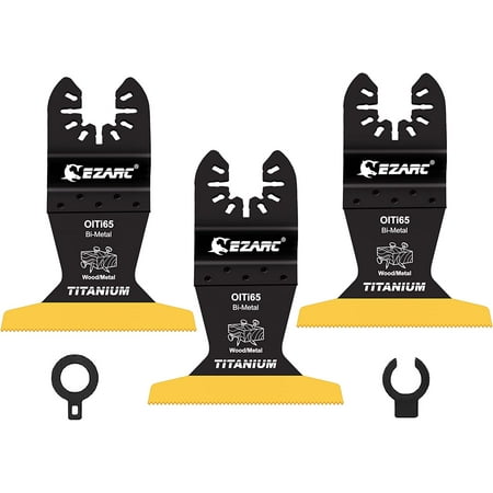 

luxury EZARC Titanium Oscillating Saw Blades Kit 4PCS Plunge Cutting Multitool Blades for Metal Wood Nails Screws Flush Cut Universal Quick Release Multi Tool Blades Kits Tool Blades F