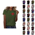 thumbnail image 1 of T-shirts de la Saint-Valentin pour Femmes 2026 Mode Manches Courtes Col Rond Cœur Graphique, 1 of 4