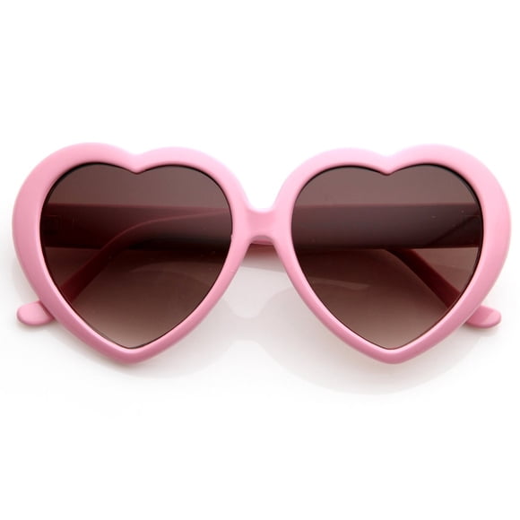 zeroUV Lunettes de Soleil en Forme de Cœur Surdimensionnées UV400 Mignonnes Tendance Mode Amour pour Femmes 52mm (Rose Clair)