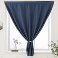 thumbnail image 2 of Innerwin Curtain Blackout Single Panel Thermal Self-Adhesive Top Drape Insulated Bedroom Tie Up Valance Solid Color Privacy Kitchen Navy Blue 27.56x62.99", 2 of 5