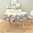 thumbnail image 6 of Nanqianyi Winter Christmas Round Tablecloth 70 Inch, Santa Claus & Snowman Printed Stain Resistant Table Cover for Holiday Kitchen Decor, 6 of 9