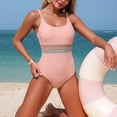 thumbnail image 4 of Odbmxy Swimsuit One Piece Women Racerback Summer Woman Bathing Suit Solid Color Pink Adjustable Tummy Control Bikinis, 4 of 5