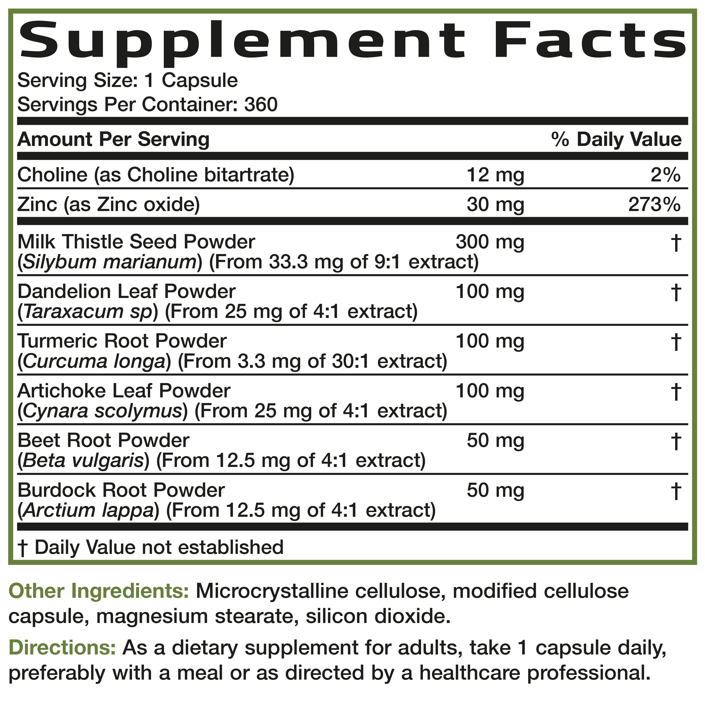 Bronson Liver Detox Advanced Detox & Cleansing Formula Supports Health Liver Function with Milk Thistle, Dandelion Root, Turmeric, Artichoke Leaf & More, Non-GMO, 360 Vegetarian Capsules