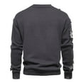 thumbnail image 4 of YLSDY Men's Ripped Raglan Patchwork Pullover Sweater Fall Fashion Crew Neck Distressed Knit Sweater Jumpers Tops Dark Gray XL, 4 of 9