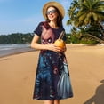 thumbnail image 3 of Lsque Chucky Print Women's Casual Dress T-Shirt Summer Short Sleeve Scoop Neck Swing Dresses, 3 of 7