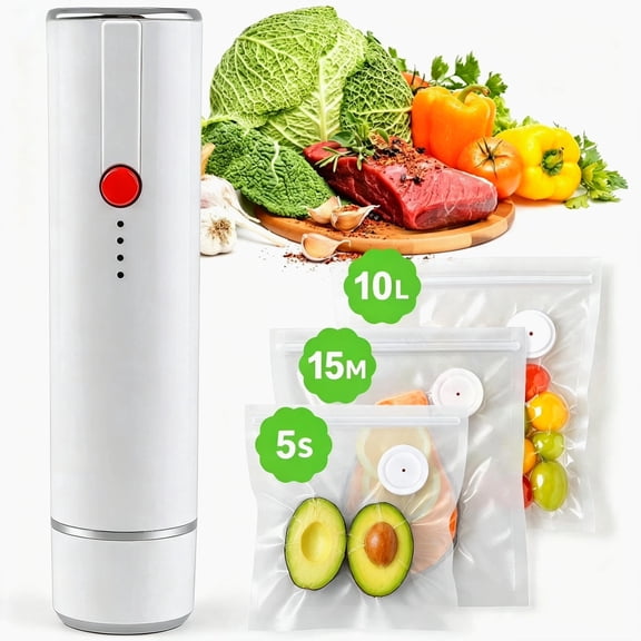 Vacuum Sealer,Powerful Handheld Vacuum Sealer Machine for Food with 30 Reusable Vacuum Sealer Bags