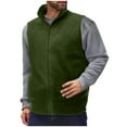 thumbnail image 2 of uublik Men Vest Jacket Warm Sleeveless Outerwear for Work Casual Travel Army Green, 2 of 5