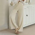 thumbnail image 2 of Womens Corduroy Casual Pants Fall Classic Wide Leg Trousers Two Button Detail Semi Elastic Waist, 2 of 5