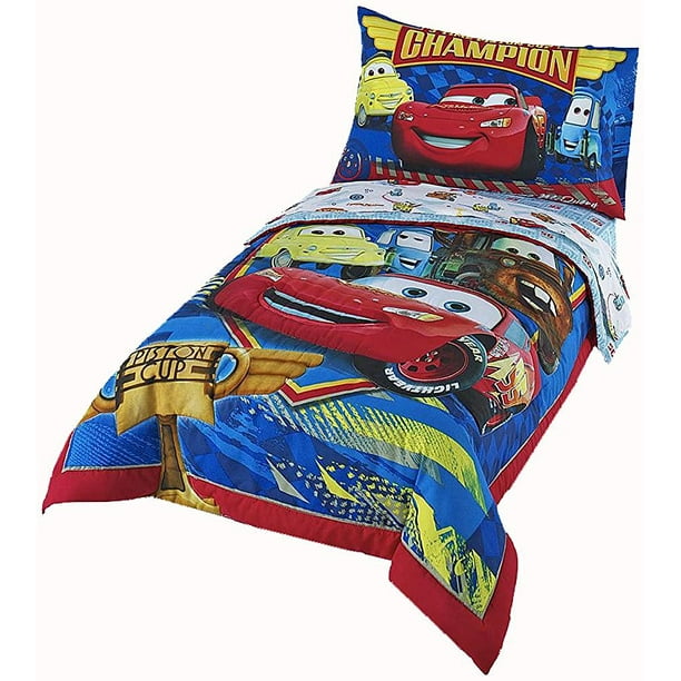 Disney Cars 4 Piece Toddler Bedding Set, Team 95