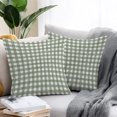 thumbnail image 2 of Throw Pillow Covers 20x20 Inch Set of 2, Green Buffalo Plaid Waterproof Outdoor Pillow Covers, Farmhouse Checked Retro Geometric Art Decorative Cushion Pillowcases for Couch, Sofa, Bed, Garden, Patio, 2 of 9