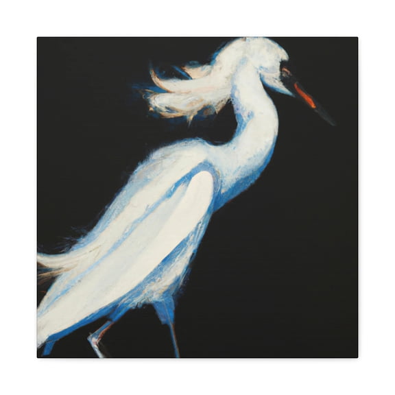 Snowy Egret Minimalism - Canvas