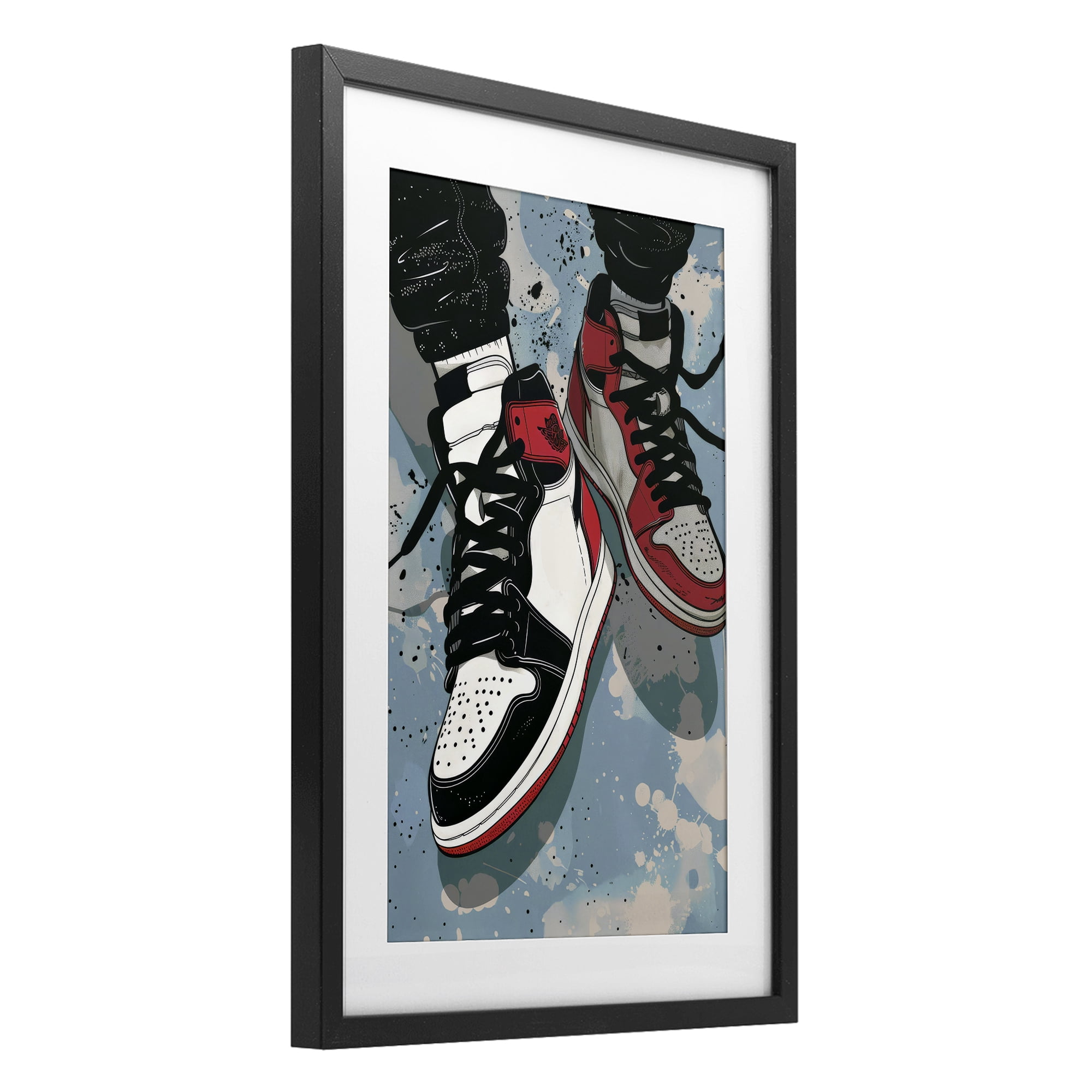 Stupell Industries Casual Streetwear Sneakers Black Framed Print Under Glass, design by Ray Powers