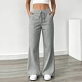 thumbnail image 4 of Women's Striped Gingham Pants Plaid Pajama Pull on Lounge Boxer Pants Drawstring Pj Bottoms Wide Leg Trousers with Pocket Black XL, 4 of 7