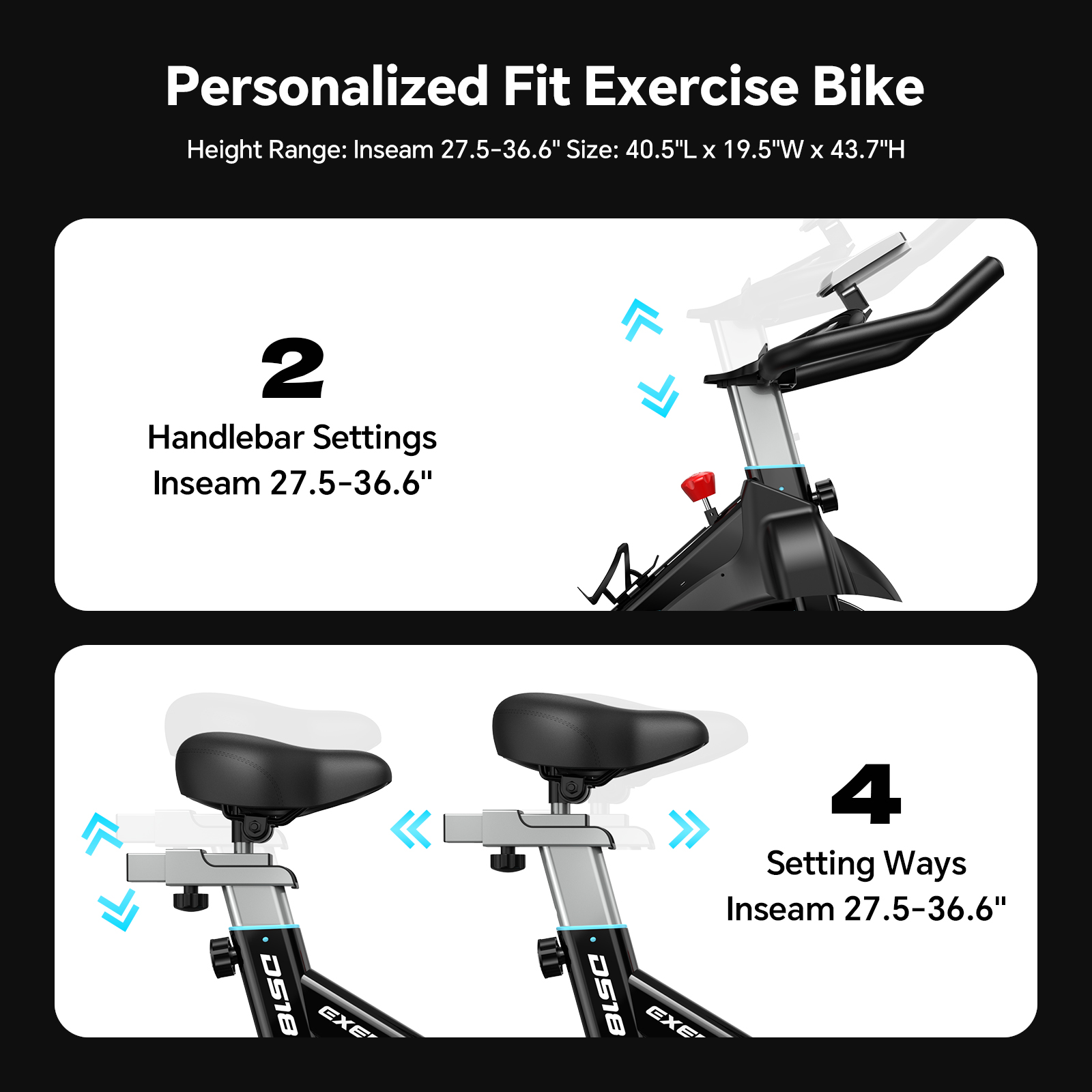 Pooboo Professional Magnetic Indoor Cycling Stationary Bike photo 5