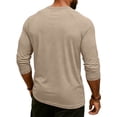 thumbnail image 5 of Fabrcox Men's Henley Shirt Raglan V Neck Men's 3/4 Sleeve T-Shirts Solid Color Jersey Gym Athletic Casual Basic Pullover Shirt XXL, 5 of 7
