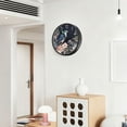 thumbnail image 6 of Voice Activated Clock with Glow Light 12 Inch Large Silent Wall Clock Battery Operated for Home Decor Watercolor Vintage Blue Bird, 6 of 8