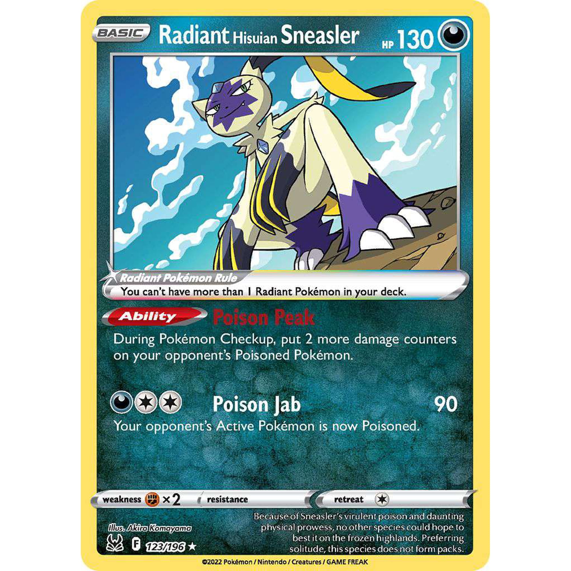 Pokemon Lost Origin Radiant Rare Radiant Hisuian Sneasler #123