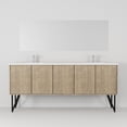 thumbnail image 5 of Lancy 80 in W Rustic Acacia Double Vanity, White Quartz Top, Faucet Set and 70 in Mirror, 5 of 10