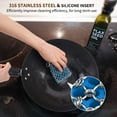 thumbnail image 5 of Cast Iron Chainmail Scrubber,Upgraded Iron Skillet Cleaner with Scouring Cloth,316 Stainless Steel Chain Scrub Metal Scraper Clean Care Accessories for Castiron Pan Griddle Frying Pan Wok (Blue), 5 of 6