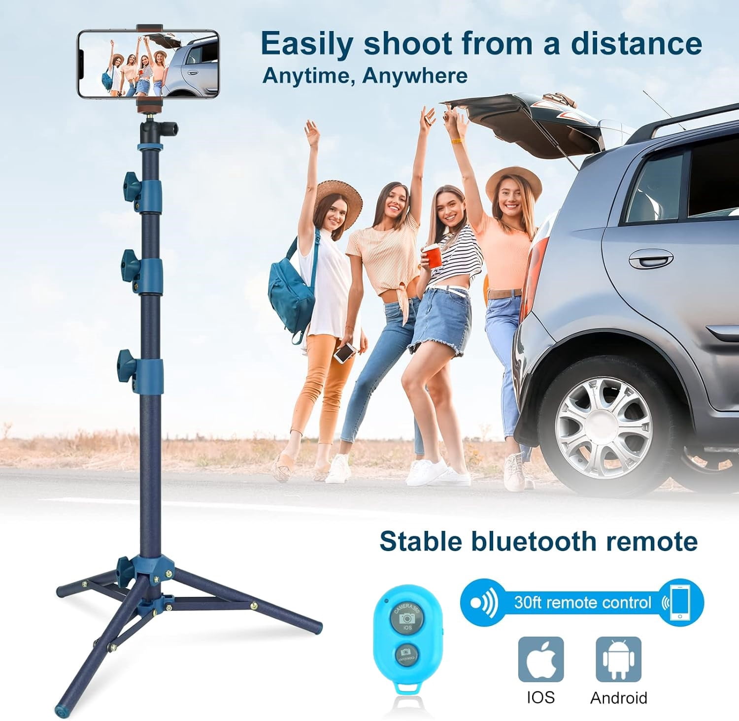 LINCO Dimmable Ring Light Heavy Duty Selfie Stick Tripod Bluetooth Remote 60" for Live Streaming YouTube Video Photography