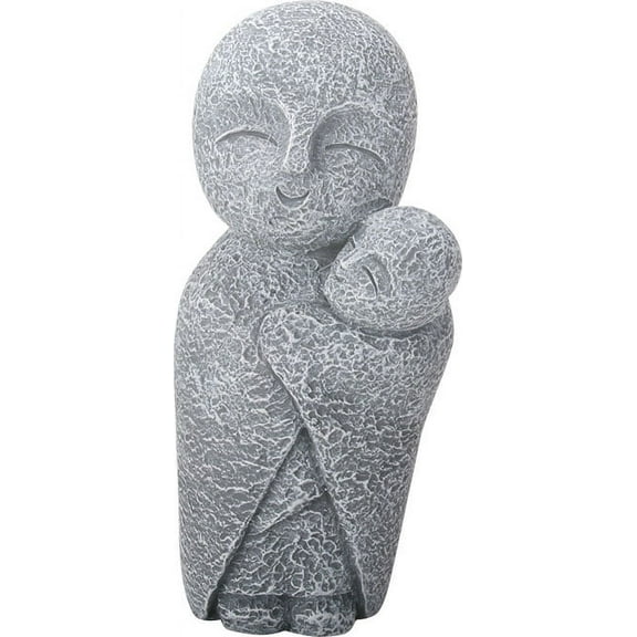 Ebros Gift Decorative Jizo Monks Figurine 5" Height Charm Japanese Buddha Jizo Monks of Harmony Statue Holding Baby Monk