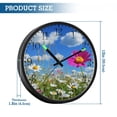 thumbnail image 3 of Voice Activated Clock with Glow Light 12 Inch Large Silent Wall Clock Battery Operated for Home Decor Colorful Field Of Wildflowers, 3 of 8