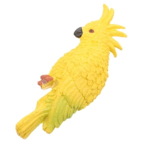 SOPOTUTU Compact Yellow Parrot Figurine for Aquarium Fish Tank Wall Decoration