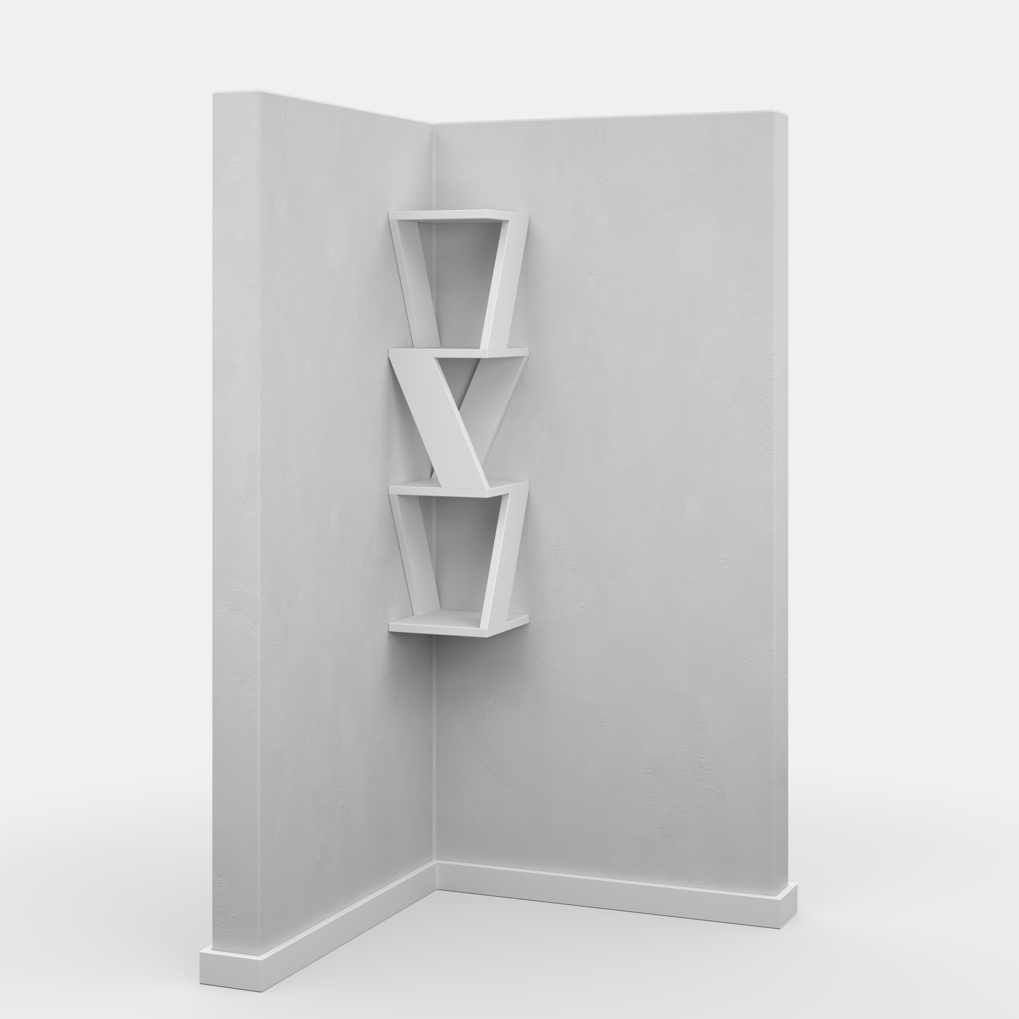 Ada Home Decor Furniture 8.66" 3 Tier White Chicago Modern Wall Shelf