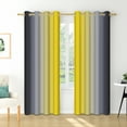 thumbnail image 3 of Nanqianyi Yellow and Grey Black Ombre Blackout Curtains 96 inches Length, Room Darkening Gradient Drapes for Bedroom/Living Room, 42W X 96L, 2 Panels, 3 of 9