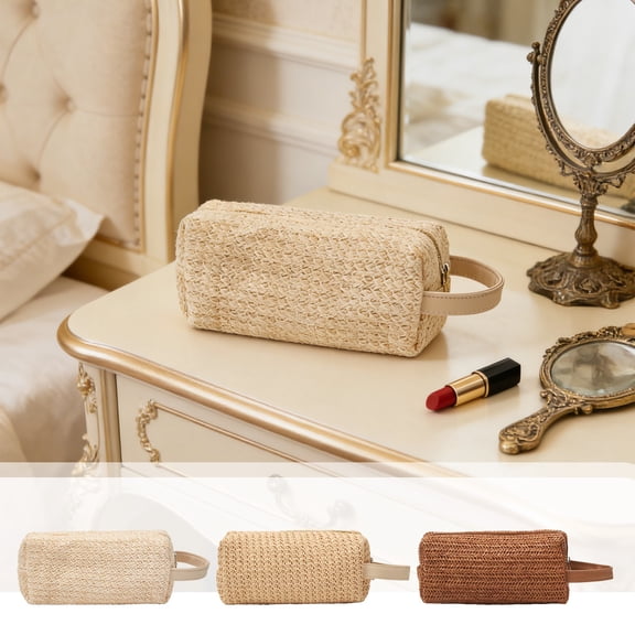 Bowayaoa Travel Toiletry Organizer, Lightweight Portable Makeup Pouch with Zipper, Durable Woven Storage Bag for Cosmetics, Toiletries, Business Trips & Daily Use