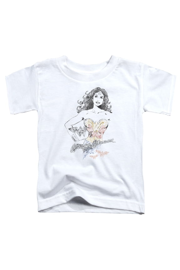 DC Comics Boys' Wonder Squiggles Childrens T-shirt White