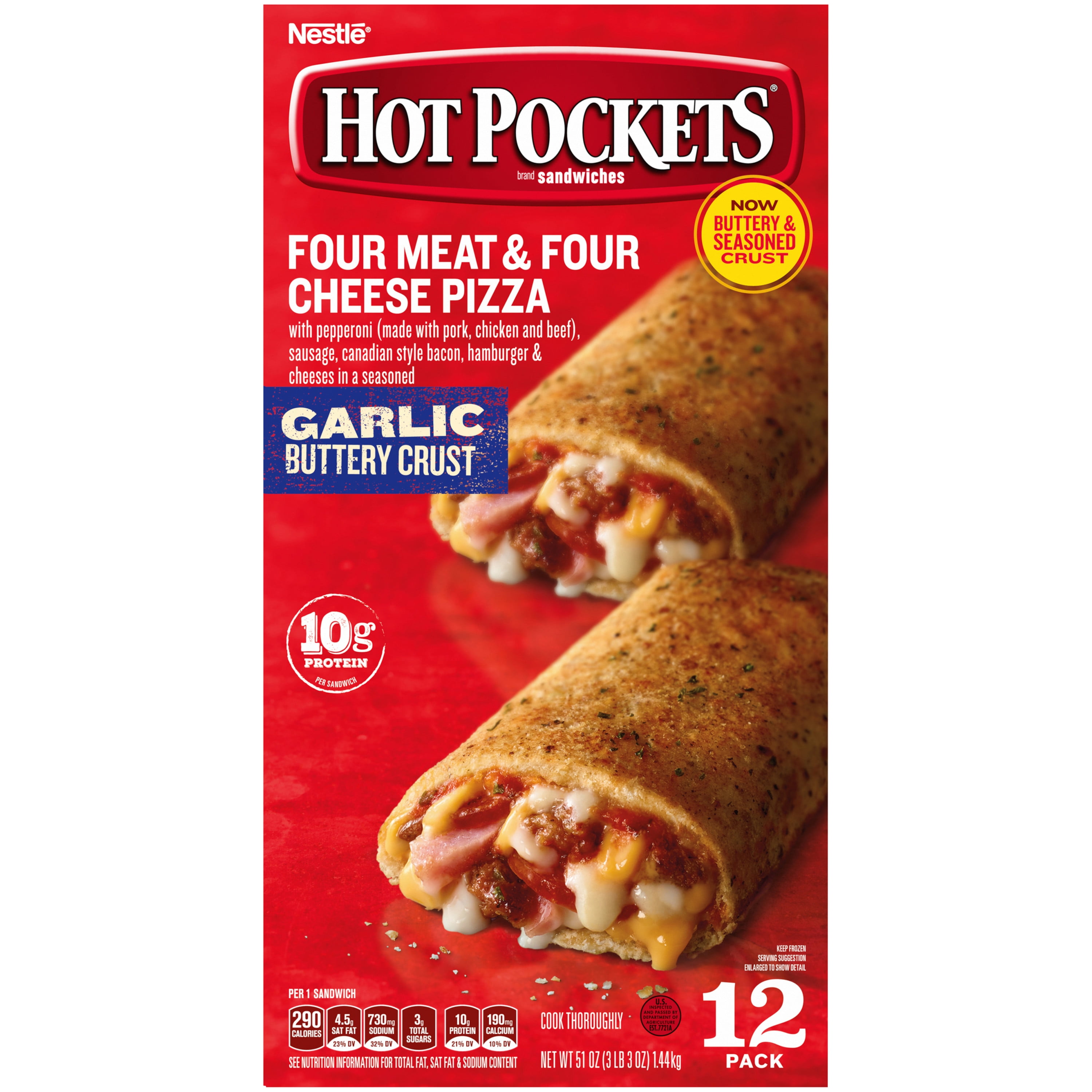 Hot Pockets Four Meat & Four Cheese Pizza Frozen Snacks 54 oz ...