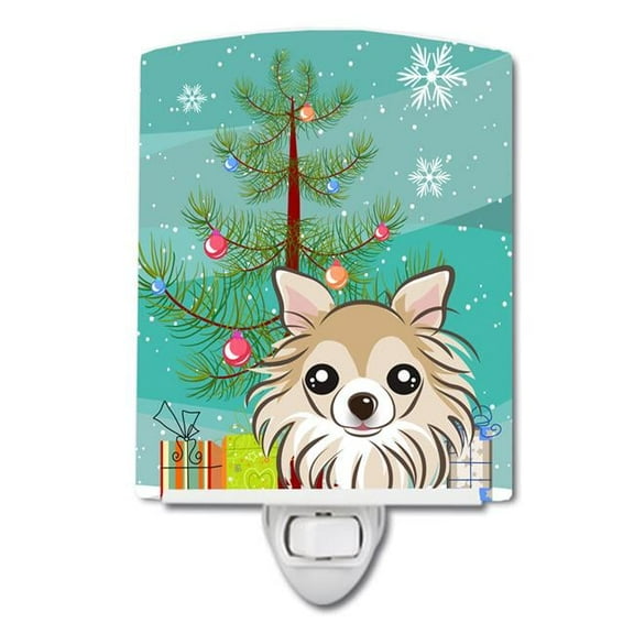 Christmas Tree and Chihuahua Ceramic Night Light