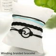 thumbnail image 3 of 3 Pcs/set Braided Thread Bracelet Women bracelet braided string bangle Adjustable Waterproof Waxed Line String Wristband Bangle, Black, 3 of 8