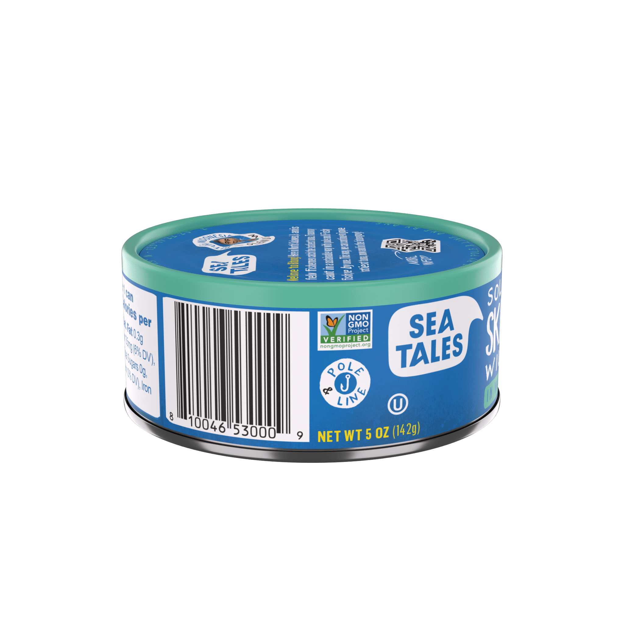 (2 pack) Sea Tales MSC Wild Caught Skipjack Tuna in Water No Salt Added, 5 oz Can