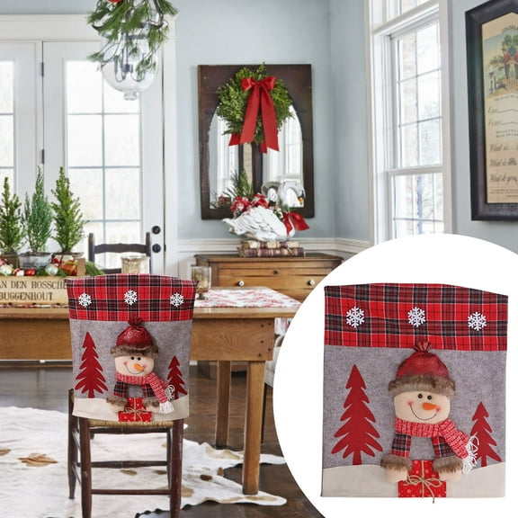 Vikakiooze 2023 Imitation Leather Three-dimensional Cartoon Doll Chair Cover Santa Claus Table And Chair Cover Kitchen Decoration Props