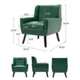 thumbnail image 5 of DREAMSIDEA Faux Leather Accent Chairs Set of 2 for Living Room Morden Upholstered Armchair Green Chairs for Bedroom, 5 of 7