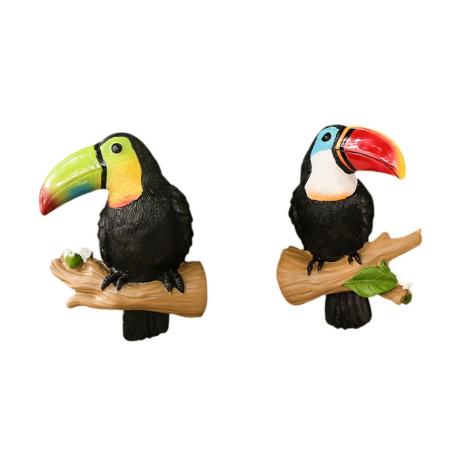 figatia 2 Pieces Parrot Tree Hugger Garden Statue Bird Sculpture for Landscape Porch