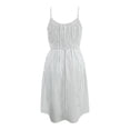 thumbnail image 2 of Vestido George para Mujer Sin Manga Escote Plisado Tirantes Ajustables Rayas Blanco Talla EG, 2 of 4