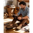 thumbnail image 3 of HomeTop Microsuede Moccasin Slippers for Men, Memory Foam Non-Slip Sole Indoor Outdoor House Shoes, 3 of 10